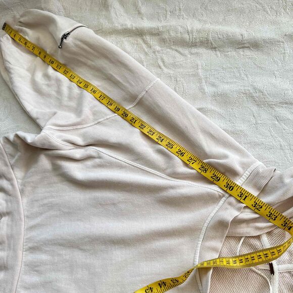 Free People Sweet Streets Hoodie Large L Oversized Long Sleeve Pink Beige - Picture 13 of 14
